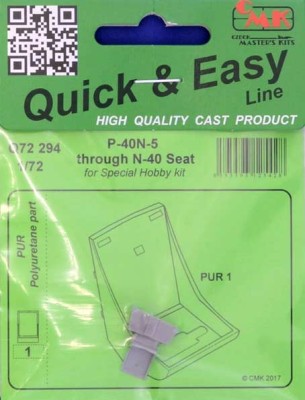 CMK Q72294 Seat for P-40N-5 through N-40 (SP.HOBBY) 1/72
