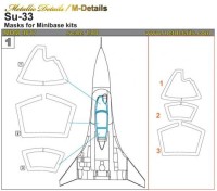 Metallic Details MDM4817 Sukhoi Su-33 Masks (designed to be used with Minibase kits) 1/48