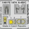 Eduard FE1474 A-4B/C seatbelts STEEL (H.2000/HAS) 1/48