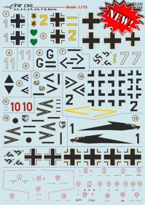 Print Scale 72-230 FW 190 A-3, A-4, A-5, A-6, F &amp; Recon 1/72
