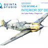 Quinta studio QD32053 Bf 109E-4 (для модели Cyber-hobby/Dragon) 3D Декаль интерьера кабины 1/32