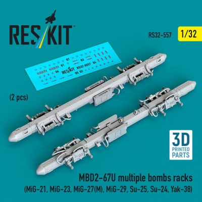 Reskit 32557 MBD2-67U multiple bombs racks (2 pcs.) 1/32