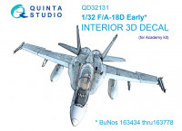 Quinta studio QD32131 F/A-18D Early (Academy) 3D Декаль интерьера кабины 1/32