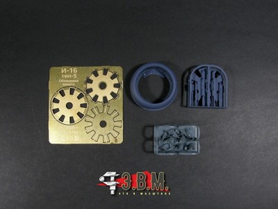 ЭВМ RS48089 И-16 тип-5 Облицовка капота (Без воздухозаборника) и выхлопные патрубки (Серия &quot;Интеграция&quot;) 1/48