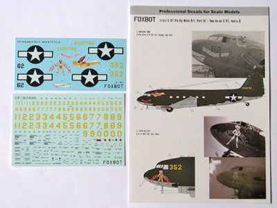 Foxbot Decals FBOT72022 Pin-Up Nose Art Douglas C-47 and Stencils, Part 6 1/72