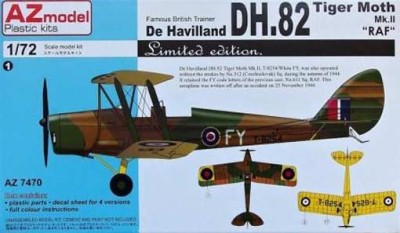 AZ Model 74070 DH.82 Tiger Moth Mk.II (RAF) 1/72