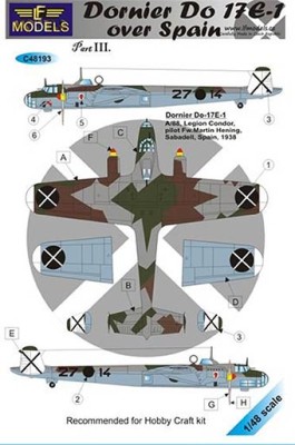 Lf Model C48193 Decals Dornier Do 17E-1 over Spain - part III 1/48