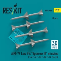Reskit 32458 AIM-7F Low Vis 'Sparrow III' missiles (4 pcs. 1/32