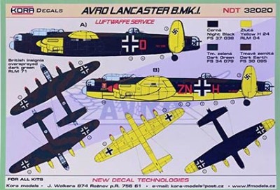 Kora Model NDT32020 Avro Lancaster B.Mk.I Luftwaffe декали 1/32