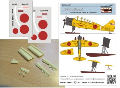 Rising Decals ACR001 Ski undercarriage for Ki-55 (resin set&amp;decal) 1/72