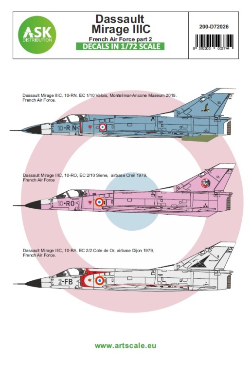 Art Scale 200-D72026 Dassault_Mirage IIIC French Air Force part 2 1/72