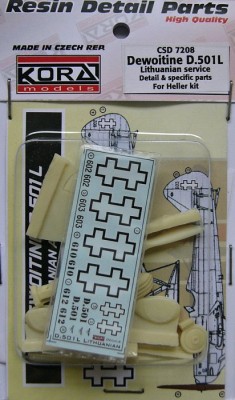 Kora Model CSD7208 Dewoitine D.501L Detail set&amp;decal (Lithuania) 1/72