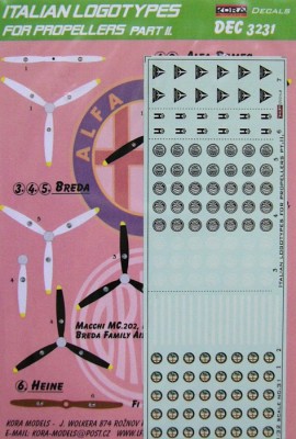 Kora Model DEC3231 Italian logotypes for propeller Part 2 декали 1/32