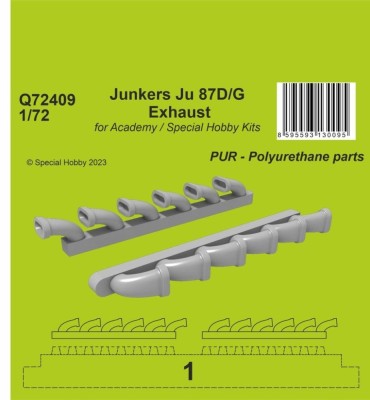 CMK Q72409 Junkers Ju 87D/G Exhaust (ACAD/SP.HOBBY) 1/72