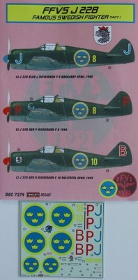 Kora Model DEC7274 FFVS J 22B (Sweden) Part I. декали декали 1/72