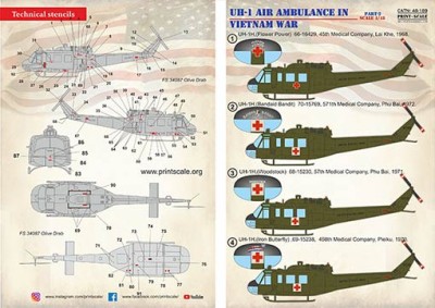 Print Scale 48-189 UH-1 Air Ambulance in Vietnam War - part 2 1/48
