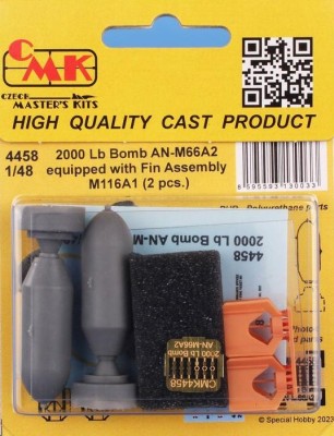 CMK 4458 2000 Lb Bomb AN-M66A2 w/ Fin Assembly (2 pcs) 1/48