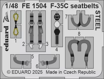 Eduard FE1504 F-35C seatbelts STEEL (TAM) 1/48
