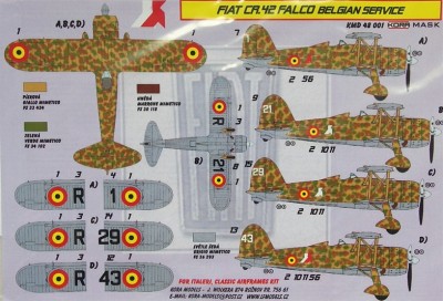 Kora Model MD48001 Mask Fiat CR.42 Falco Belgian service 1/48