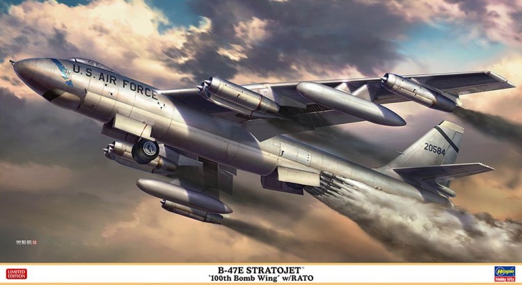 Hasegawa 02474 Американский реактивный бомбардировщик B-47E Stratojet "100-е бомбардировочное авиакрыло" w/RATO (Limited Edition) 1/72