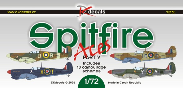 Dk Decals 72130 Spitfire Aces (10x camo) Part V. 1/72