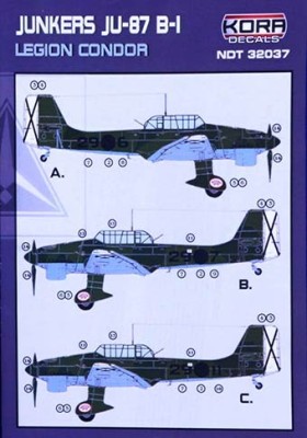 Kora Model NDT32037 Junkers Ju-87 B-1 Legion Condor декали 1/32
