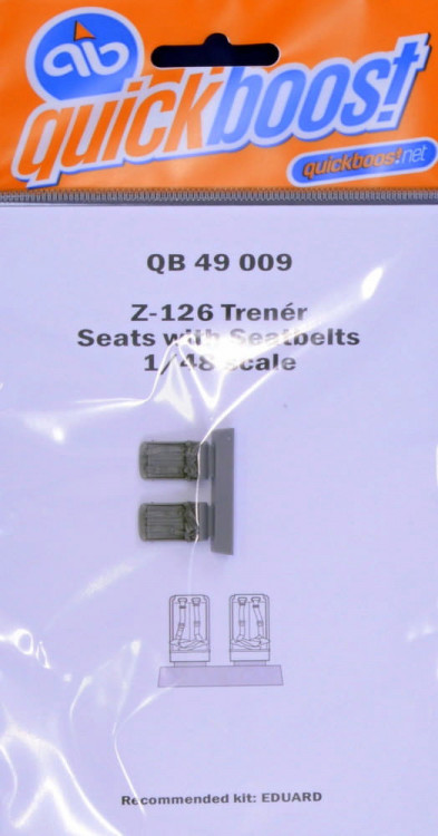 Quickboost QB49 009 Z-126 Trener seats with seatbelts (EDU) 1/48