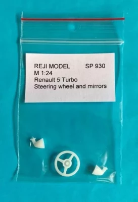 Reji Model JM930 Renault 5 Turbo Steering wheel &amp; mirrors 1/24
