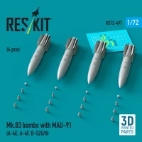 Reskit 72497 Mk.83 bombs w/ MAU-91 (4 pcs.) 1/72