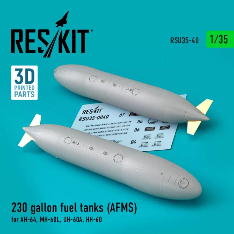 Reskit U35040 230 gallon fuel tanks AFMS (2 pcs.) 1/35