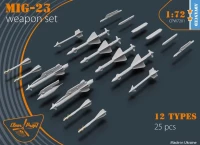 Clear Prop W72001 MiG-23 Weapon Set (12 types, 25 pcs.) 1/72
