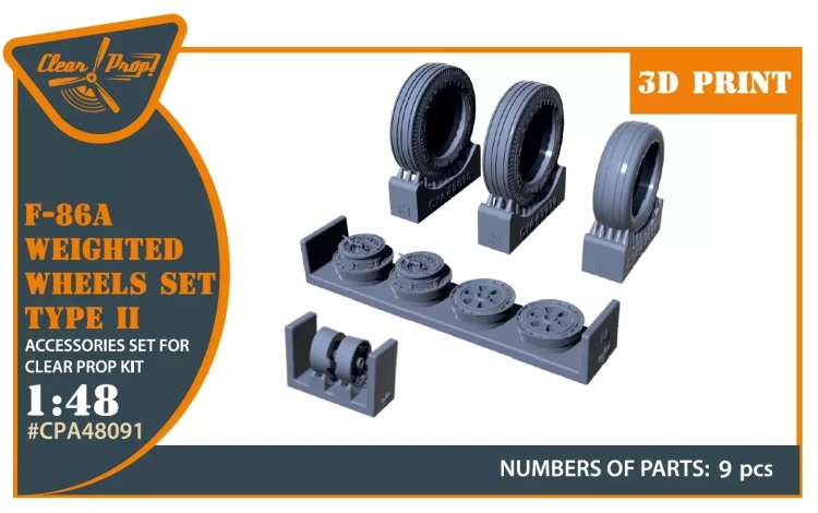 Clear Prop CLPA48091 F-86A weighted wheels type 2 (CL.PROP) 1/48