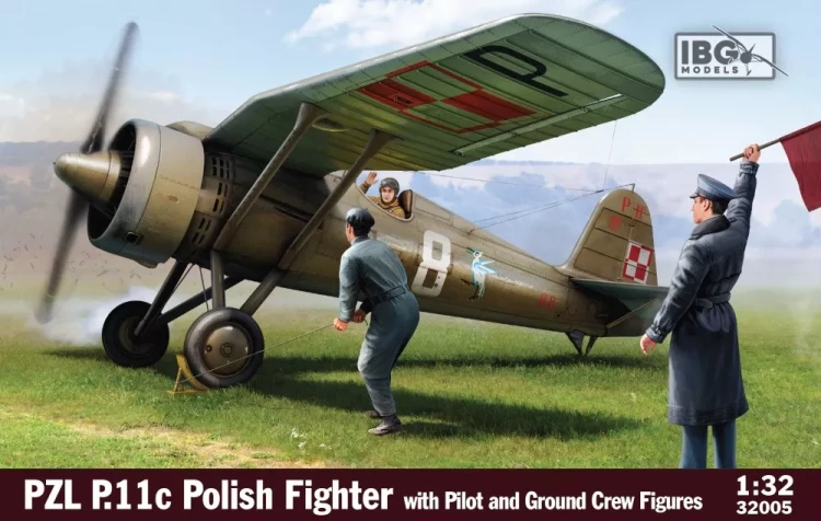 IBG 32005 PZL P.11c Polish Fighter w/ Pilot&Ground Crew 1/32