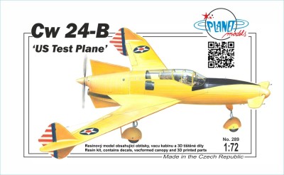 Planet Model PLT289 Cw 24-B 'US Test Plane' (resin kit) 1/72