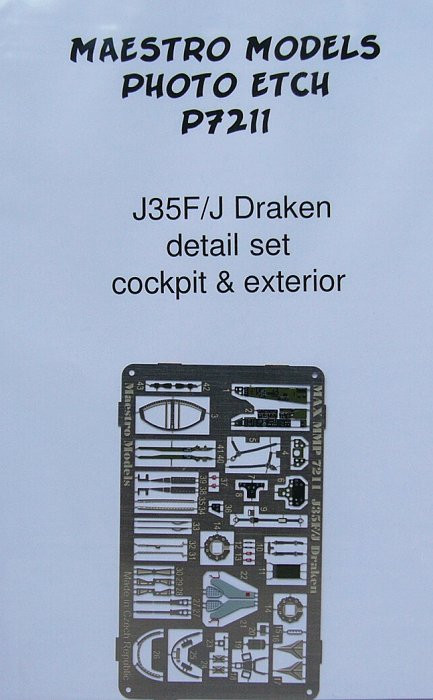 Maestro Models MMCP-7211 1/72 SAAB J35F/J Draken interior&exterior (HAS)