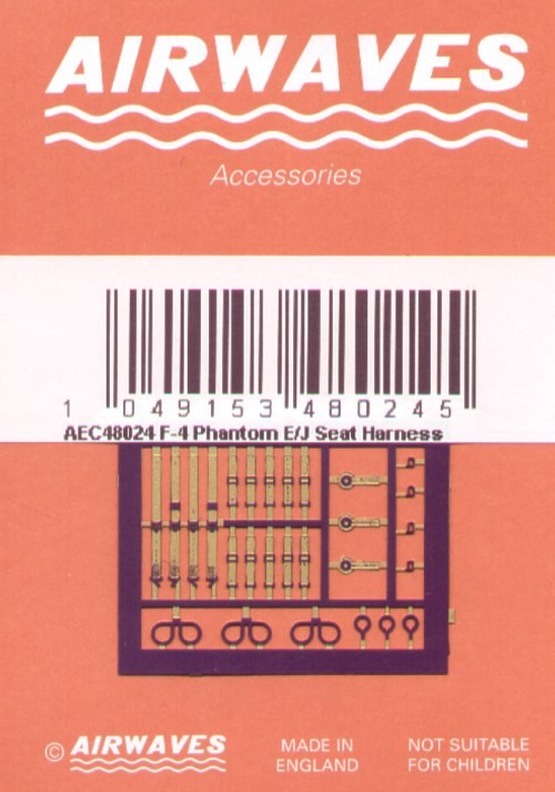 Airwaves (etched) AEC48024 McDonnell F-4E/F-4J Phantom Seat Harness for use with Martin-Baker Mk.7 seats 1/48