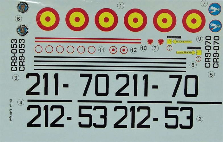 LF Model C4883 Decals RF-5A Freedom Fighter over Spain 1/48