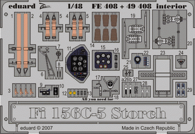 Eduard FE408 Fi 156C-5 Storch interior S.A. TAM