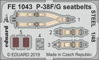 Eduard FE1043 1/48 P-38F/G seatbelts STEEL (TAM)