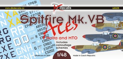 Dk Decals 48025 Spitfire Mk.VB Malta &amp; MTO (12x camo) 1/48