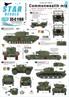 Star Decals 35-C1168 Commonwealth mix - Korean War 1950-53. Churchill Crocodile, Universal Carrier, Cromwell VII, Dingo SC and Jeep 1/35