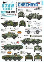 Star Decals 35-C1291 War in Caucasus # 5. 1st and 2nd Chechen War 1994-2009. Soviet BTR-70, BRDM-2 and BRDM-2 'Konkurs' 1/35