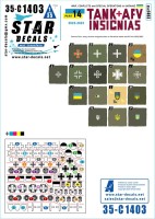 Star Decals 35-C1403 War in Ukraine # 14Ukrainian Tanks and AFV insignias.Some of the many various insignias seen in 2022-23 1/35