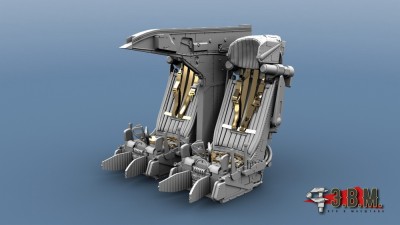 ЭВМ RS48071 Су-24 (Trumpeter) катапультные кресла К-36ДМ-1 (подвесная система из ФТД) и перегородка в кабину 1/48