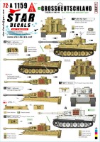 Star Decals 72-A1159 Grossdeutschland Tigers. 1943-44.Pz.Kpfw.VI Tiger I Early, Mid and Late production 1/72