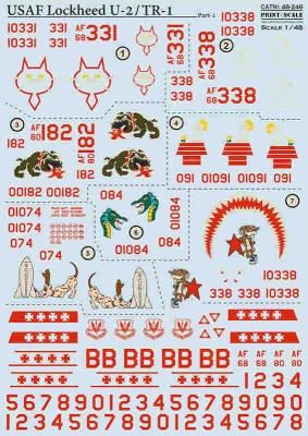 Print Scale C48246 USAF Lockheed U2/TR-1 - Part 1 (wet decal) 1/48