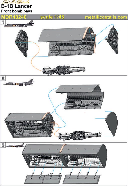 Metallic Details MDR48240 Rockwell B-1B Lancer front bomb bays 3d-printed  1/48
