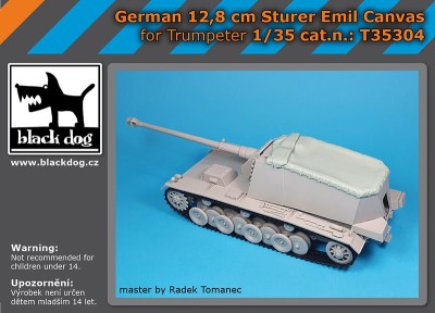 Black Dog T35304 German 12,8 cm Emil canvas	(designed to be used with Trumpeter kits) 1/35