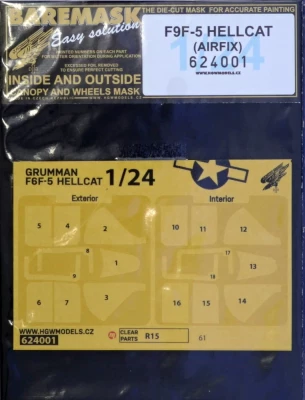 HGW 624001 Mask F6F-5 HELLCAT (AIRFIX) 1/24