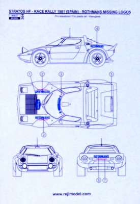 Reji Model 364 Stratos HF 'ROTHMANS' Race Rally 1981 (decal) 1/24